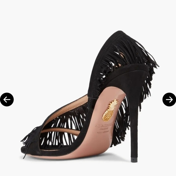 Aquazzurra Wild Fringe Black suede sandals - Picture 3 of 11